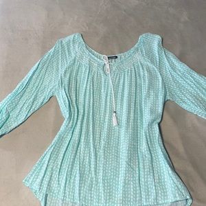Basic Edition Teal Boho Shirt